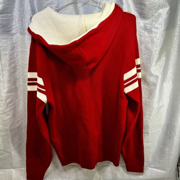 Vintage Heritage Wintuk Varsity Zip Up Red White Knitted Cardigan USA Size Large - Picture 2 of 10